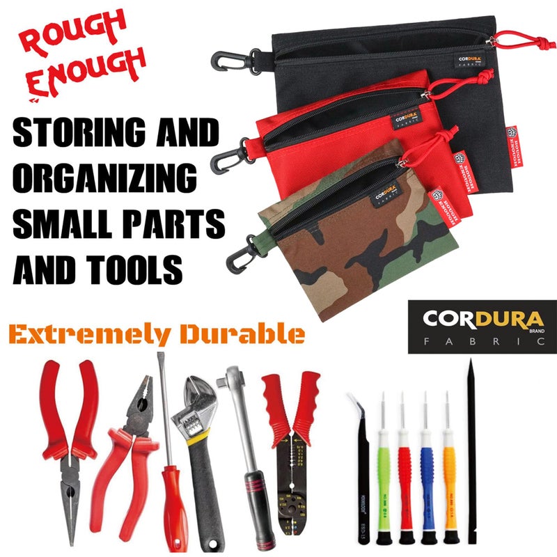 RE ROUGH ENOUGH Rough Enough Small Tool Pouch Bag with Zipper Multipurpose Storage Organizer 3 Pack for Tactical Camping Fishing Hunting Survival Gear and Supplies - Image 5